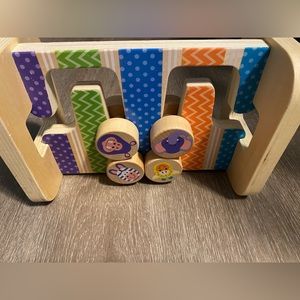 First Play Wooden Safari Zig-Zag Tower With 4 Rolling Pieces